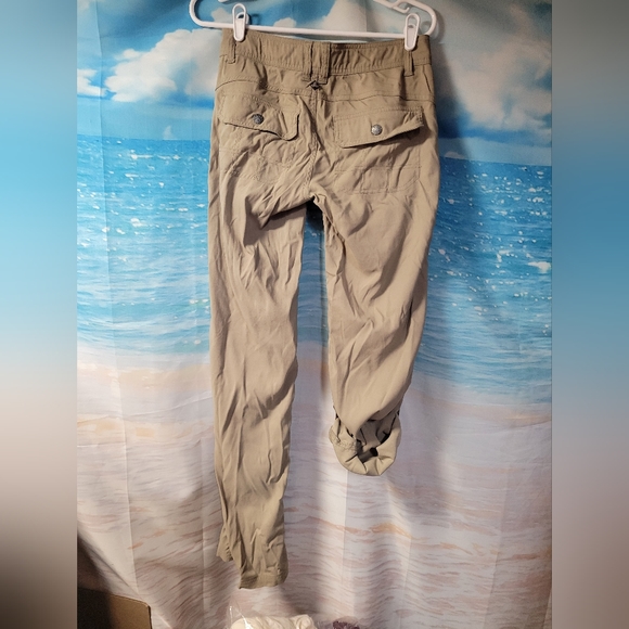PRANA WOMENS CONVERTIBLE HIKING PANTS ROLL UP CAPRI SIZE 0 - Picture 3 of 8
